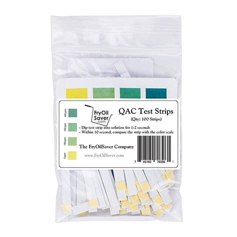 Fryoilsaver Quaternary Ammonium Sanitizer Qr Test Strips Pack Of