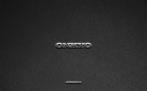 Descargar Logotipo De Onkyo Marcas Fondo De Piedra Gris Emblema De