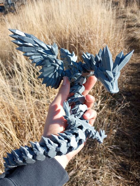 3d Printed Crystal Wing Dragon XXL Articulated Etsy