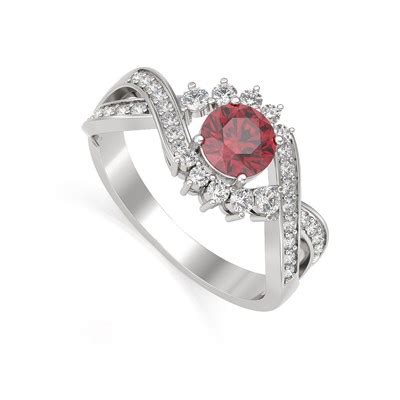 Bague Aden Or Blanc Rubis Et Diamants Grs Femme Bague Maty