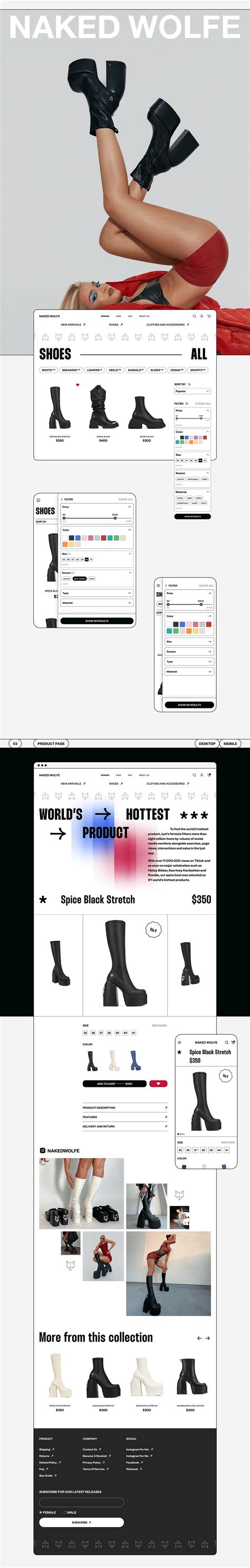 Naked Wolfe Ux Ui Redesign E Commerce Behance