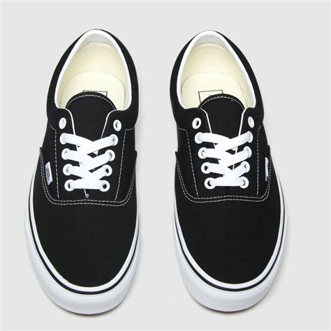 Womens Black White Vans Era Trainers Schuh