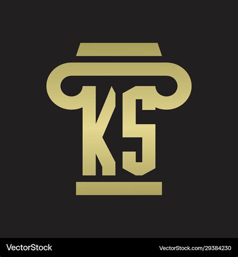 Ks Logo Monogram With Pillar Style Design Vector Image