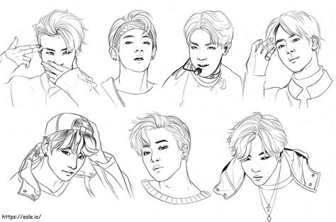 Todos Los Miembros De Bts Para Colorear