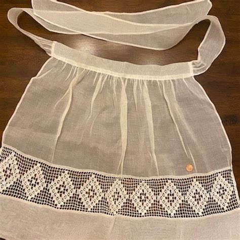 Vintage Sheer White Apron Etsy