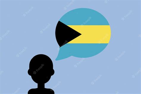 Premium Vector Bahamas Flag With Speech Balloon Silhouette Man With