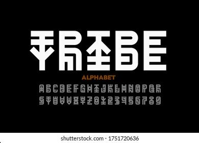 Tribal Style Font Alphabet Letters Numbers Stock Vector (Royalty Free ...