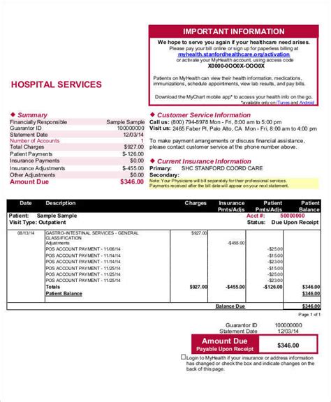 Medical Billing Statement Template