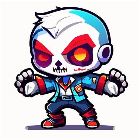 Vetor De Personagem Zumbi Estilo Mascote Para Web Design Vetor Premium