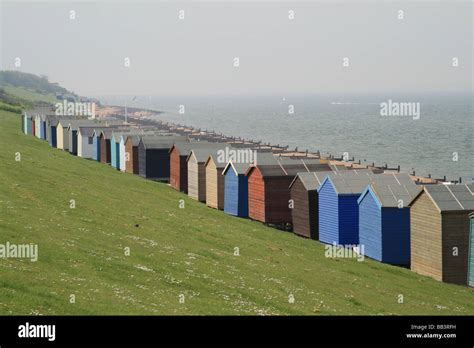 Beach Huts Whitstable Stock Photo Alamy