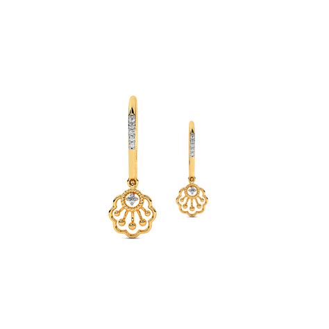 Buy Gleaming Scallop Diamond Drop Earrings Online Caratlane