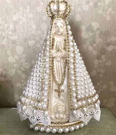 Nossa Senhora Aparecida Manto De Perolas E Strass Elo