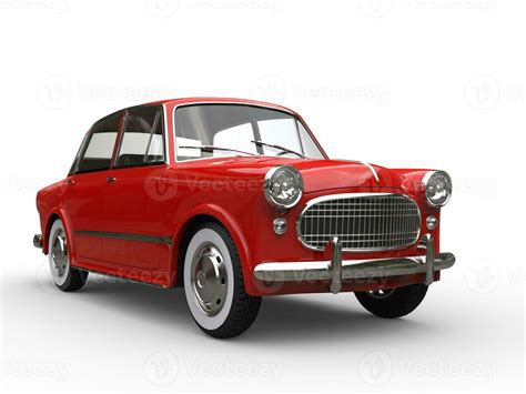 Beautiful vintage red compact car with white wall tires 31158135 Stock ...