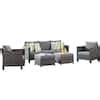 Ovios New Vultros Gray Piece Wicker Outdoor Patio Conversation