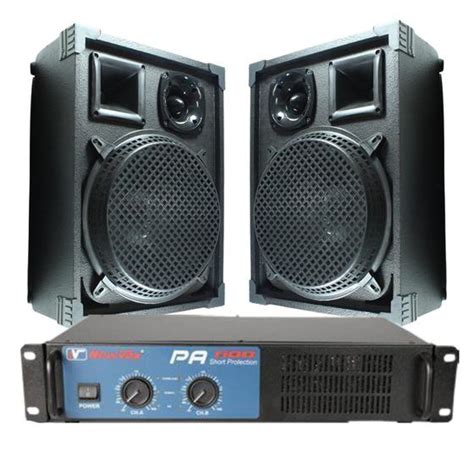 Kit Amplificador PA 600 300w Rms 2 Caixas Acústicas 250w Rms New Vox