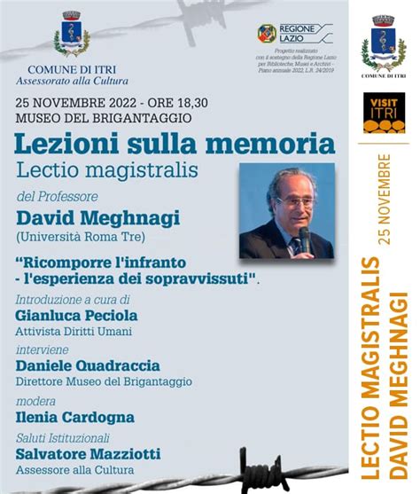 Lezioni Sulla Memoria Lectio Magistralis Di David Meghnaci Museo Del