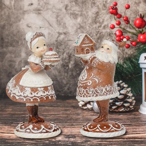 Braxio Gingerbread Christmas Decor Gifts For Women 2Pc Resin