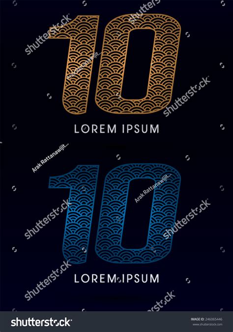 10 Number Luxury Font Designed Using Stock Vector (Royalty Free) 246065446