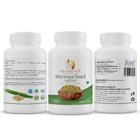 MORINGA SEED 1000mg 90 TABLETS Certification FSSAI Certified At Rs