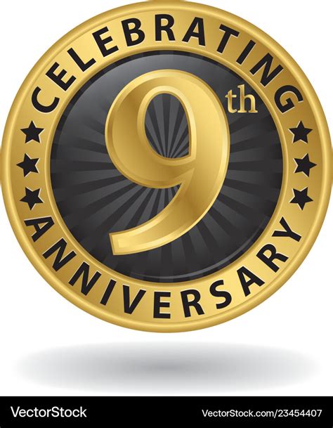 Golden 9th Anniversary Symbol PNG Images PSDs For Download, 49% OFF