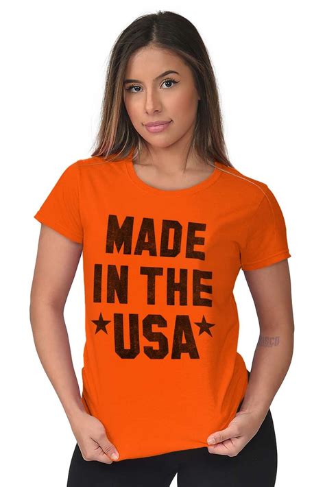 Made In Usa America Patriotic Political T Womens Short Sleeve Ladies