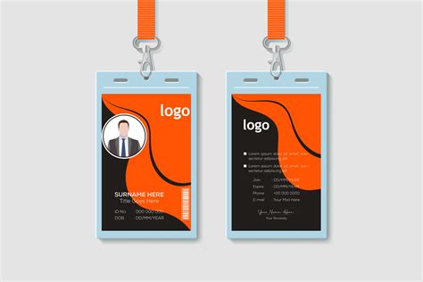 Orange Color Id Card Template Design Graphic By Ju Design · Creative