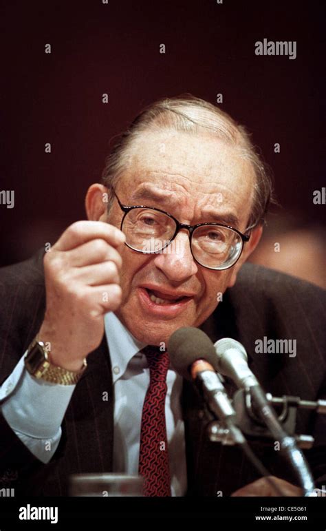 Federal Reserve Chairman Alan Greenspan during testimony in the Senate ...