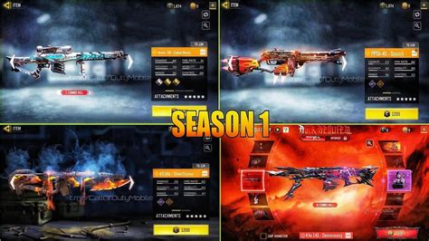 ALL SEASON 1 LEGENDARY GUNS WEAPONS COD MOBILE CODM Mythic Kilo 141