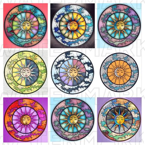 Sun And Moon Graphics Clipart Images Suns Moons Sunshine Etsy