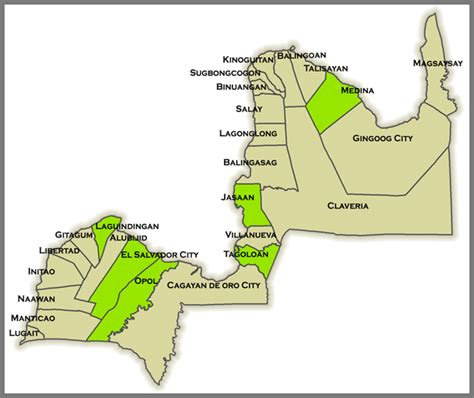 Filemisamis Oriental Municipalities And Citiespng Philippines