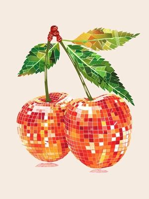 Disco Ball Cherries Art Disco Posters Prints By Emme Printler