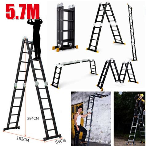 M Aluminium Folding Ladder Multi Purpose Extendable Combination Uk