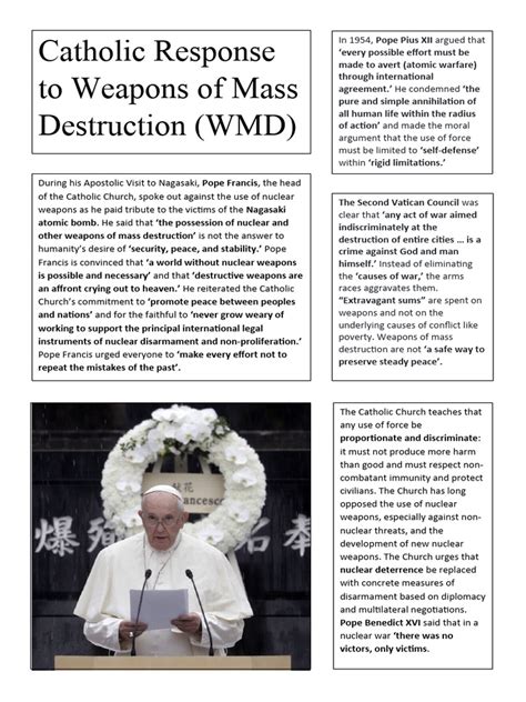 Catholic Response To Wmd Pdf Weapons Of Mass Destruction Catholic