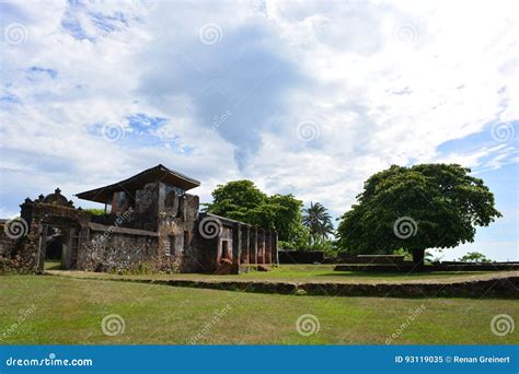 Ruins Of Santa Barbara Fortress In Trujillo Honduras Editorial Image