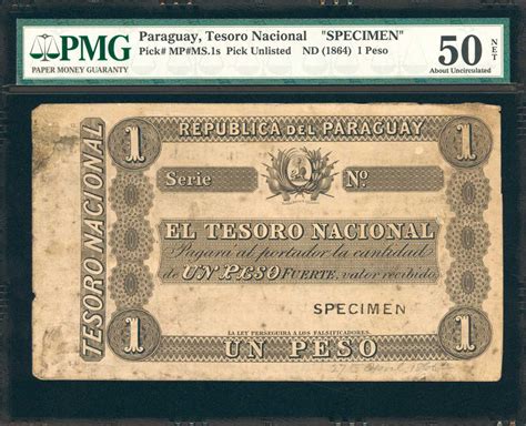 Paraguay Tesoro Nacional Peso Nd P Unlisted Specimen Pmg