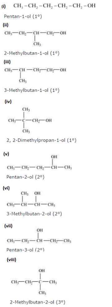 A Draw The Structures Of All Isomeric Alcohols Of Molecular Formula