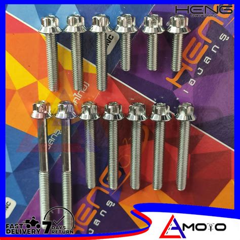 HENG STAINLESS CRANKCASE BOLT SET CNC WAVE MIO RAIDER R150 CLICK