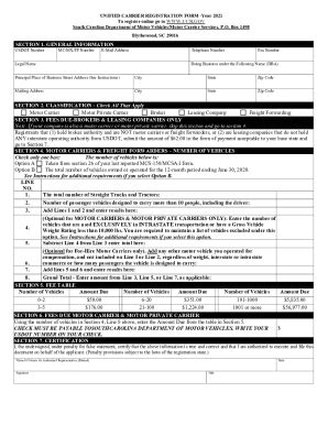 Sc Unified Carrier Registration Ucr Form Fill And Sign