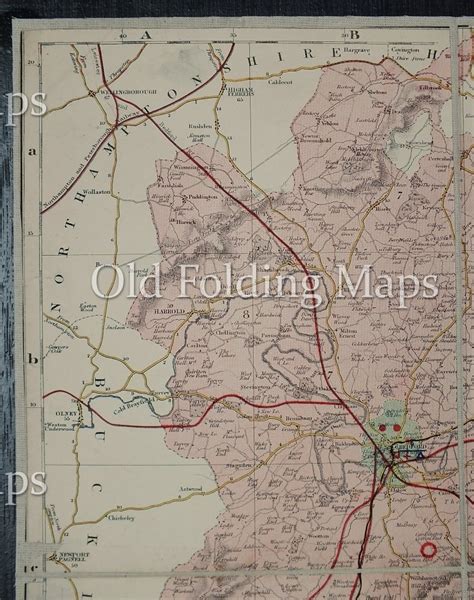 Antique County Map Bedfordshire Circa 1884