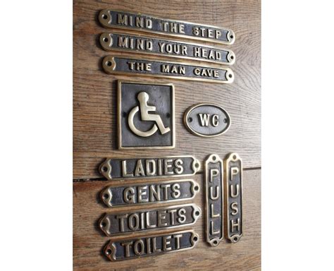 Brass Door Signs Toilet Toilets Ladies Gents Disabled Etsy