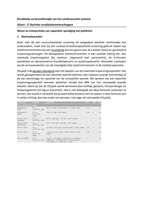 Meten En Interpretatie Van Capaciteit Revalidatie En Kinesitherapie