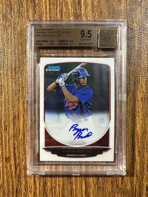 2013 Bowman Chrome BYRON BUXTON Rookie Chrome Prospect Auto BGS 9 5 10