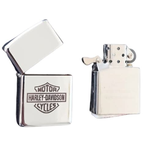 Isqueiro Tipo Zippo Cromado Personalizado Harley Davidson em Promoção