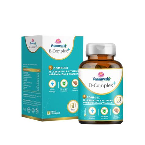 Vaamveda Vitamins B Complex Tablets Supplements With B12 Zinc Calcium Magnesium Biotin Vitamin C