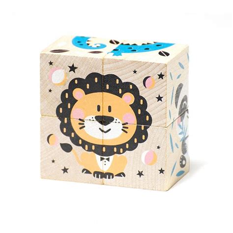 Puzzle Cube Animaux En Bois Cubika Jeujouethique