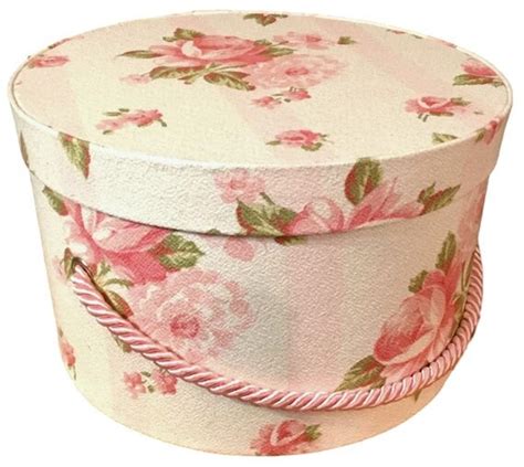 Hat Box In Pink Floral Stacking Boxes T Box Fabric