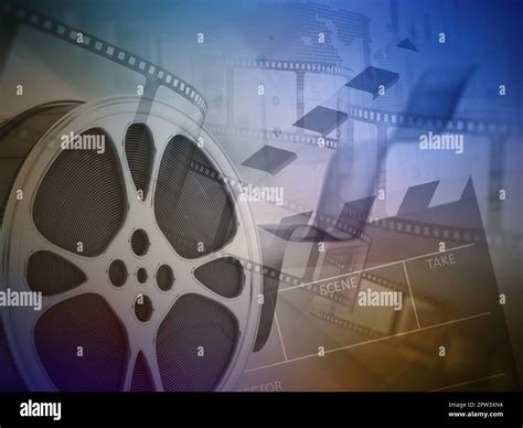 Vintage film reel background. 3D illustration Stock Photo - Alamy