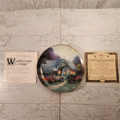 Plate Thomas Kinkade Weathervane Cottage Bradford Exchange Plate Th