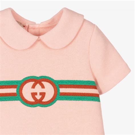 Gucci - Girls Pink Cotton Interlocking G Dress | Childrensalon