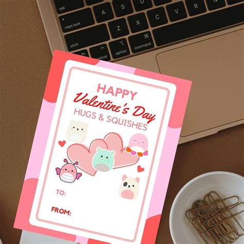 Squishmallow Valentine Printable Instant Download Kids Valentine Cards